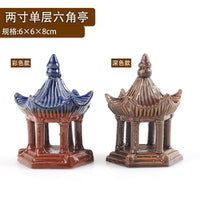 Aquarium Landscape Ceramic Pavilion Ornament for Fish Tank Decor