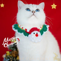 Christmas Pet Scarf Collar Knitted Bib for Cats and Dogs