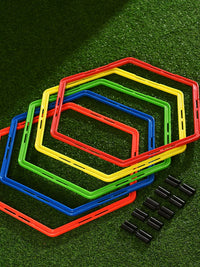 Multi-functional Hexagonal Agility Training Rings for Soccer Basketball Speed Training