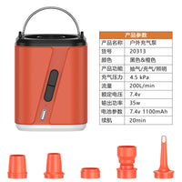 Portable Electric Air Pump for Outdoor Camping Inflatables with SOS Light