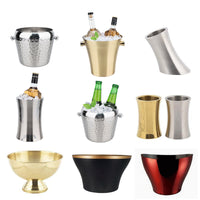 Food-Grade 304 Stainless Steel Insulated Ice Bucket for Bar, Beer, and Champagne