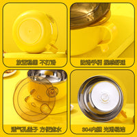 Cute Duck Handle Bowl with Strainer Lid for Noodles and Fruits