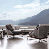Nordic Outdoor Teak Woven Rattan Sofa Set for Patio Garden Villa, Waterproof