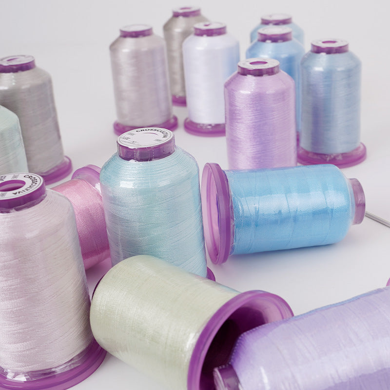 1500 Yard Colorful Embroidery Thread for Home and Industrial Embroidery Machines, 120D/2 Polyester Sewing Thread