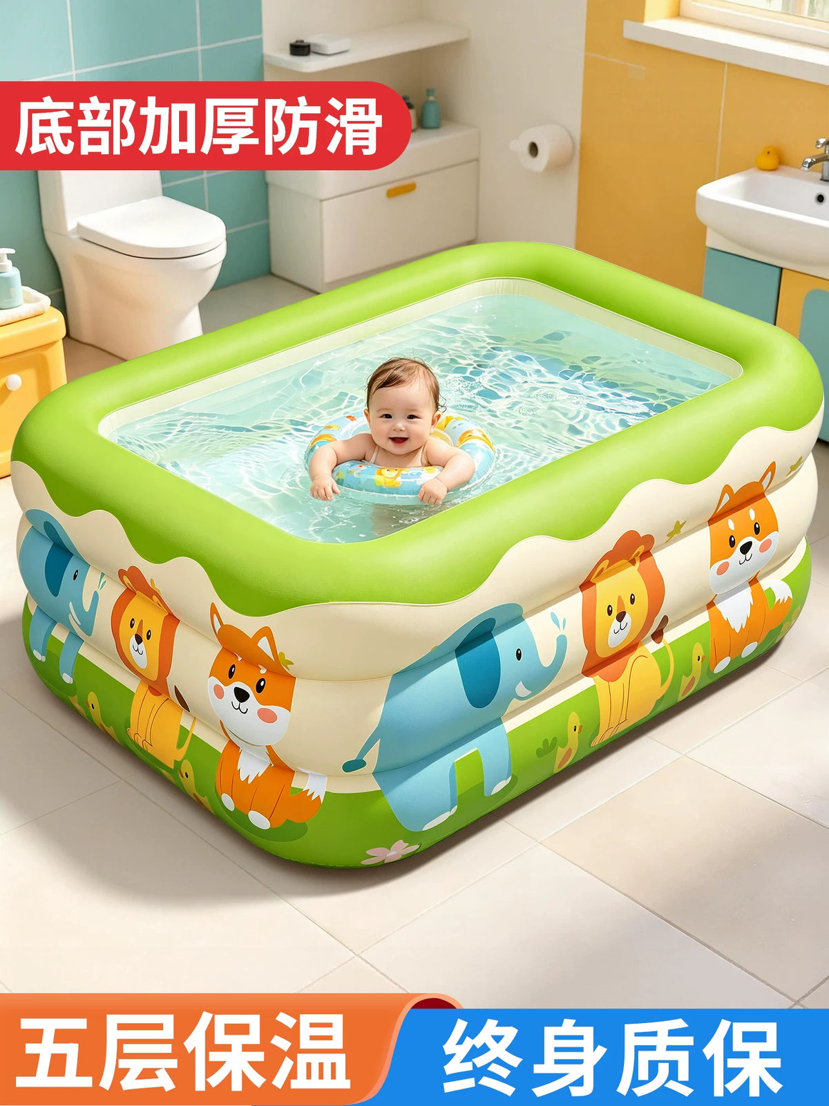 Inflatable Swimming Pool for Kids & Babies, Thickened Family Indoor/Outdoor Play Pool