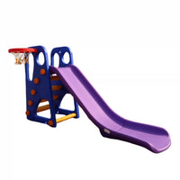 Kids' Indoor/Outdoor Slide with Guardrail, Extended 2-in-1 Toddler Play Slide for Home