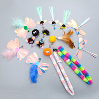 Interactive Feather Wand Cat Toy with Replaceable Heads