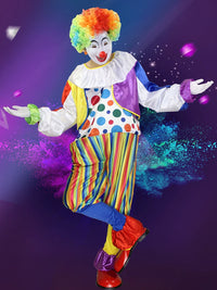 Adult Clown Costume Set for Halloween Cosplay and Stage Performance