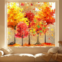 Thanksgiving Autumn Maple Leaf Window Clings for Home Party & Storefront Decor