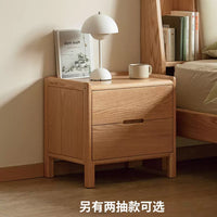 Shunyi Solid Wood Nightstand, Nordic Bedroom Storage Cabinet, Modern Simple Oak 3-Drawer Bedside Table