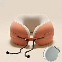 Ice Silk Travel Neck Pillow for Airplane Car Train, Portable U-shaped Cervical Pillow for Napping