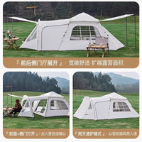 Family Camping Tunnel Tent with One Room and Two Halls, Waterproof Outdoor Shelter for Overnight Trips