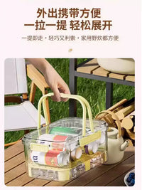 Portable Insulated Lunch Box with Drain Hole and Ice Pack for Outdoor Camping Picnics