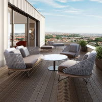 Outdoor Wicker Patio Sofa Set for Garden, Balcony, Villa, Hotel, and Commercial Spaces