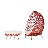 Outdoor Balcony Rattan Lounge Chair Single Person Net Red Lazy Bird's Nest Recliner Woven Tea Table for Homestay Hotel Garden Villa