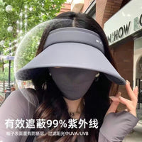 UPF 50+ UV Protection Sun Visor for Women, Wide Brim Foldable Cycling Sun Hat