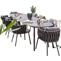 Nordic Outdoor Rattan Dining Set, Balcony Patio Garden Furniture, Weatherproof Table and Chairs