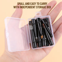 11-Piece Mini Portable Eyeshadow Concealer Eyeliner Lip Brush Set with Replaceable Heads