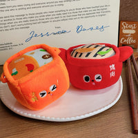 Cartoon Hotpot BBQ Plush Keychain Mini Claw Machine Doll