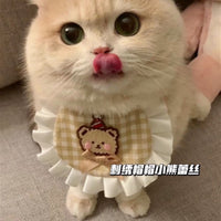 Pet Cat Dog Lace Bib Scarf Collar for Small to Medium Pets, Handmade Decorative Neckwear for Photoshoots