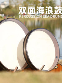 Double-Sided Ocean Wave Drum for Sound Therapy and Relaxation, Simulates Sea Sounds, Yoga and SPA Instrument