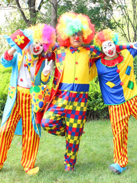 Adult Clown Costume Set with Tailcoat for Performances and Parties