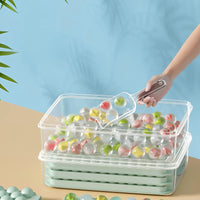 Ice Cube Mold with Press-Type Release for Fruit Spheres and Homemade Ice Blocks