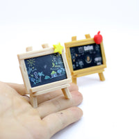 Miniature Easel and Canvas Set for Dollhouse or Micro Scene Decor