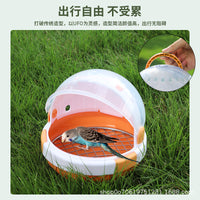 Portable UFO Carrier Cage for Sugar Gliders, Hamsters, Hedgehogs, Birds, and Small Pets - Travel-Friendly Design