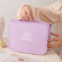 Large Capacity PU Waterproof Travel Toiletry Bag with Hanging Hook