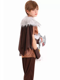 Kids Viking Warrior Halloween Cosplay Costume Set for Stage Performance
