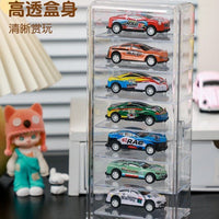 Kameido Alloy Toy Car Display Case with Dustproof Cover, 8-Grid Transparent Storage Box