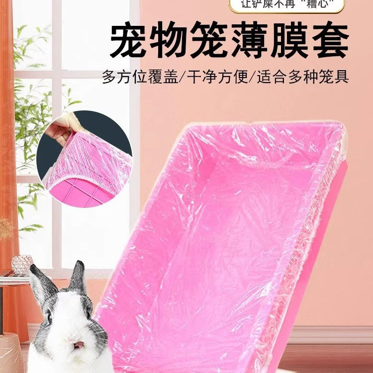 Disposable Pet Cage Liner Films for Rabbits and Guinea Pigs, Thickened Plastic Tray Liners