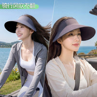 UV Protection Sun Visor Hat for Women, Foldable Wide Brim Empty Top Design