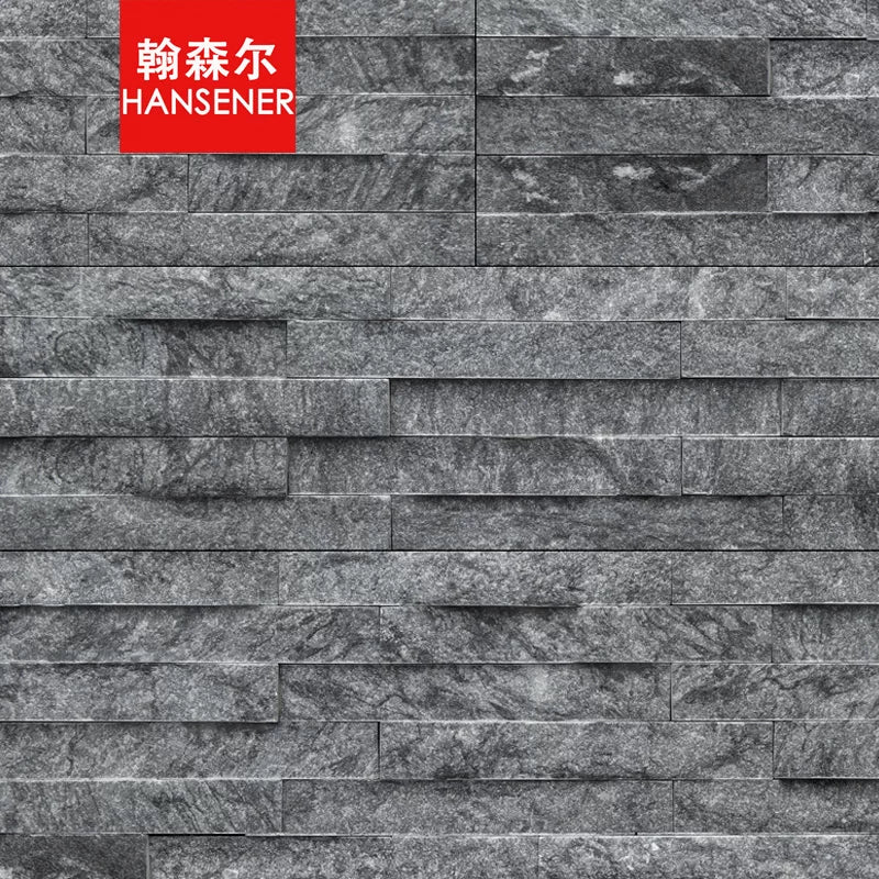 Hansen Simple Modern Natural Cultural Stone Tiles for Background Walls - Wave Black Rock