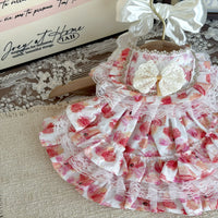 Handmade Floral Pet Princess Dress for Cats and Small Dogs