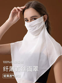Silk Full Face Mask Neck Gaiter for Women - Breathable Sun Protection Scarf for Summer Driving