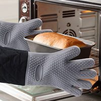 Silicone Heat Resistant Oven Mitts with Cotton Lining for Kitchen Baking and Grilling