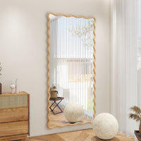 Nalance Irregular Cloud Wave Full Length Mirror for Dressing Room, Wall-Mounted or Freestanding