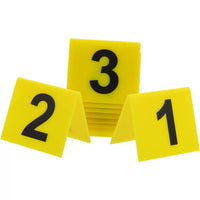 Crime Scene Evidence Marker Set - 10 Yellow Numbered Tent Cards for Haunted House & Escape Room Decor