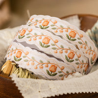 Embroidered Edge Floral Pattern Decorative Tape for Scrapbooking and Crafts