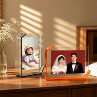 Double-Sided Clear Acrylic Photo Frame for Instax Postcards and Small Prints, Desktop Display