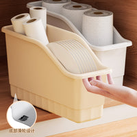 Temu Slanted Opening Storage Bins with Wheels for Cabinet Pantry Organization