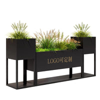 Outdoor Garden Iron Art Flower Box Combination Rectangular Planter Hotel Municipal Partition Fence Flower Trough