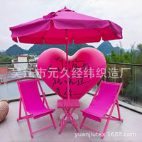 Outdoor Wooden Folding Beach Chair Set with Table for Patio Garden Camping
