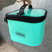Portable Fishing Bucket with Handle for Live Fish and Tackle Storage