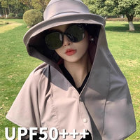 Women's Summer UV Protection Sun Hat with Neck Flap and Wide Brim for Outdoor Cycling