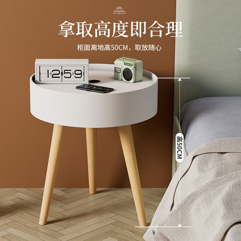 Smart Wireless Charging Nightstand with Storage Cabinet