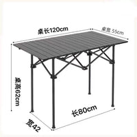 Portable Aluminum Alloy Roll-Up Tabletop for Outdoor Camping Cart