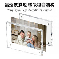 Acrylic Magnetic Double-Sided Photo Frame for Desk Display, Thick Transparent Picture Holder